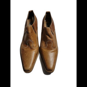 Code West Boots Wms Lt Brown / Tan Western Ankle Shoe Boot 6